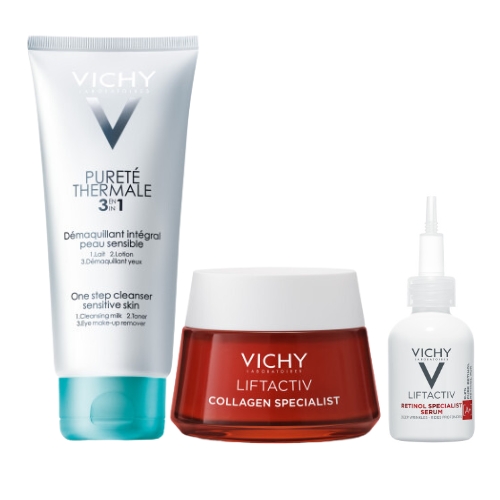 Vichy Pureté Thermale en Liftactiv Specialist Anti-Rimpels Nacht Routine Kit Mijnhuidonline advies